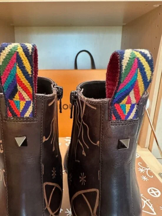 Valentino Santeria Leather Brown Ankle Boots Size 37.5 - Picture 8 of 12